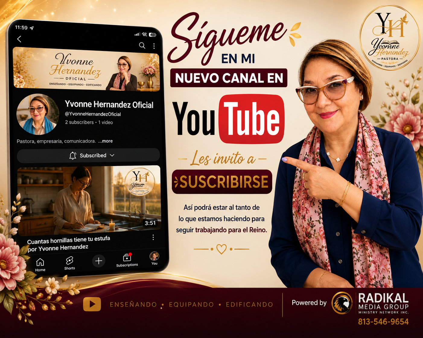 Sígueme en mi nuevo canal de YouTube — Yvonne Hernández Oficial